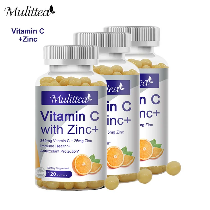 Mulittea Premium Vitamin C and Zinc for Energy Production Improve complexion Brighten skin with daily vitamin supplements