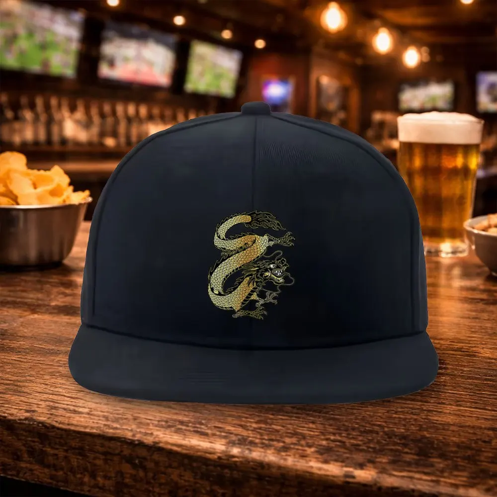 New Chinese-Style Golden Dragon Duckbill Cap with Golden Dragon Emblem - Lightweight Hip-Hop Baseball Hat Suitable for Mardi Gra