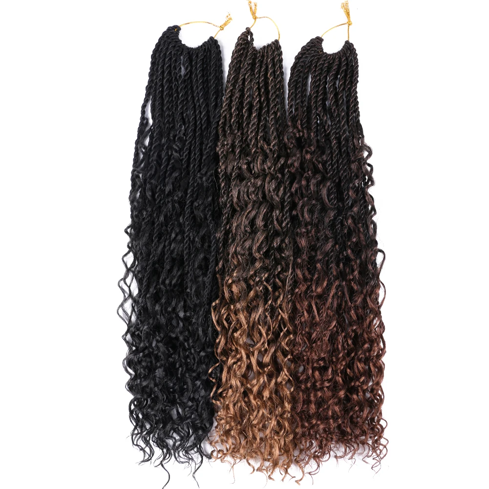 Full Star 18 inch Passion Twist Hair PreTwist Crochet Hair Extensions For Women Senegalese Twist Pre Looped Curly Ends Ombre