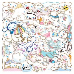 Autocollants mignons de Cinnamoroll de dessin animé Kawaii Sanurgente pour enfants, jouet de décoration, bagage de téléphone, réfrigérateur, planche à roulettes, cadeau de bricolage, 10 pièces, 30 pièces, 50 pièces