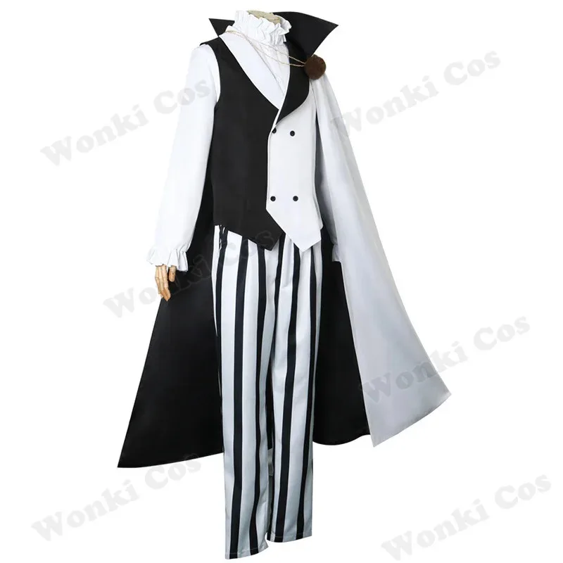 Temporada 4 bungo nikolai gogol cosplay traje peruca conjunto terno manto uniforme com chapéu trajes de festa de natal de halloween