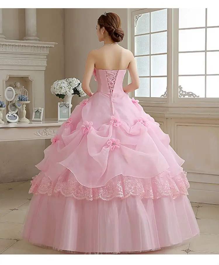 DRF-5-30 #2024 Nouveau Rose Longueur Au Sol Patients Robe De Mariée De Mode Princesse Robe De Bal Grande Taille Pas Cher En Gros personnalisé Chine