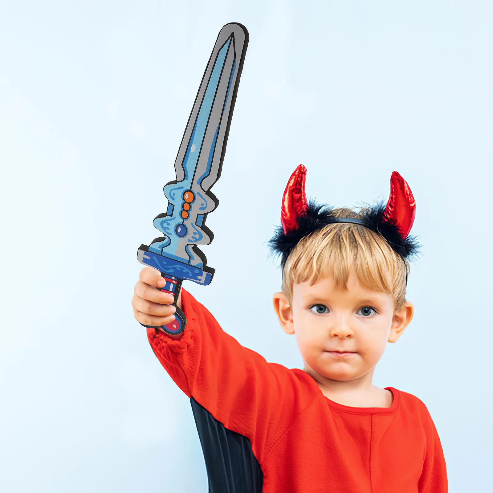 폼 검 소프트 키즈 야외 놀이 펜싱 훈련 가짜 검 학습 가이드 코스튬 코스프레 할로윈 액세서리