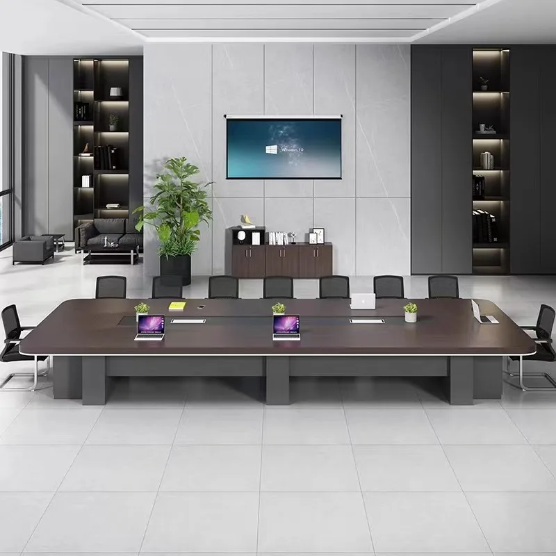 Modern simple melamine board type multi-person conference table negotiation table staff