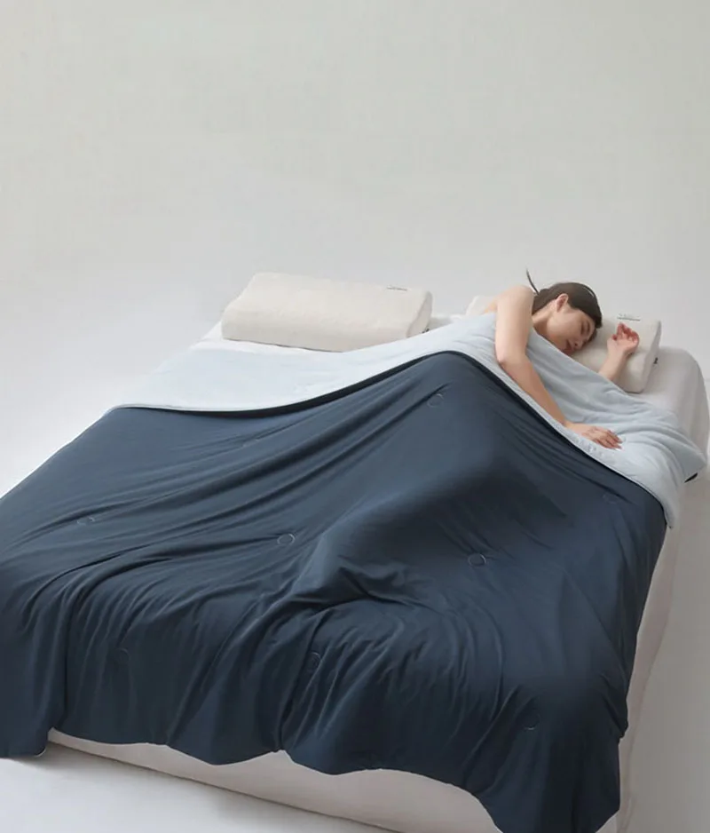 Summer Thin Quilt Cool And Comfortable Ice Silk Thin Quilt Blanket Single Double Luxury Washed Silk Air Conditioner Quilt