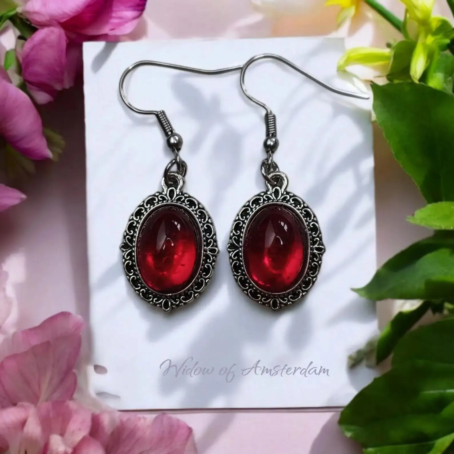 Vampire Drop Earrings, Voodoo jewelry, Gothic accessories, Blood, Retro, Pagan, Alternative, Vampire ear hooks For Women Girls