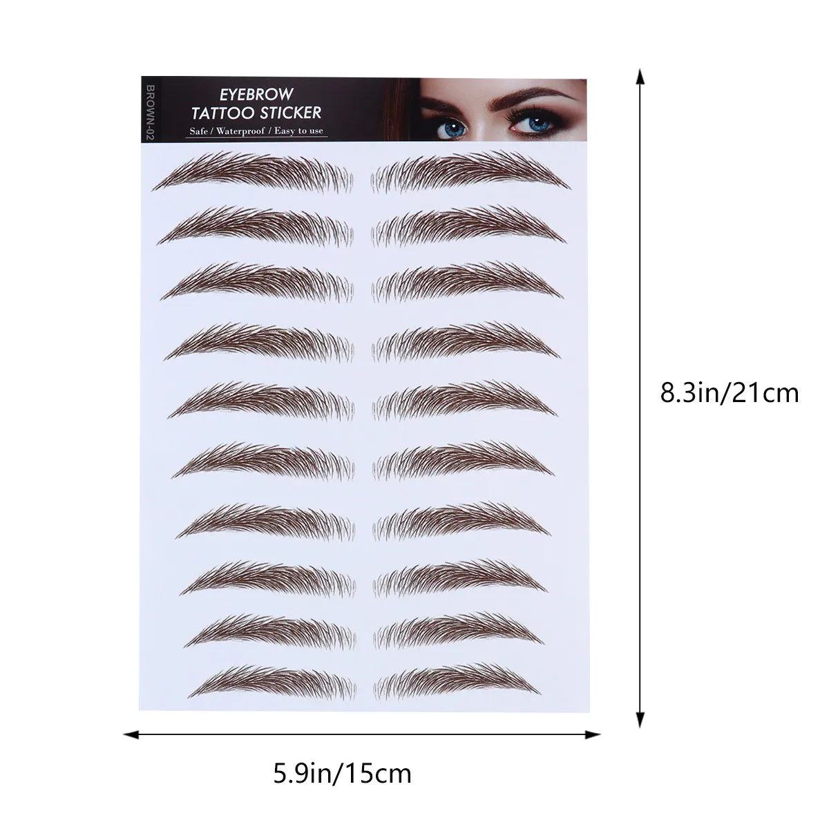 4Pcs Universal Fit Eyebrow Stickers for Women 6D Hair-Like False Eyebrows Cosmetics Reusable Waterproof Water Transfer Sticker