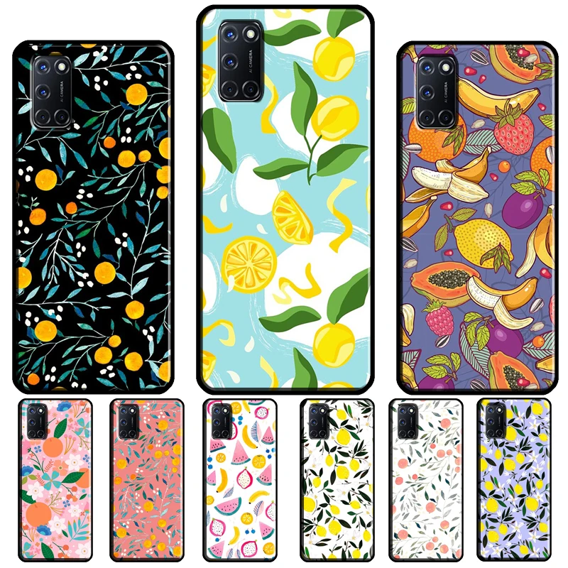 Oranges Tropical fruit Lemons pattern Case For OPPO A74 A94 A54 A53 A57S A5 A9 A15 A52 A72 A17 A77 A78 A91 A93 A16 A76 A96 Coque