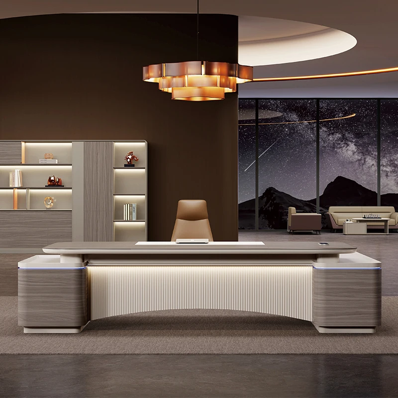 Luxury CEO L Shaped Office Furniture Modern Wooden Boss Office Table Desk Manager Executive Office Desks