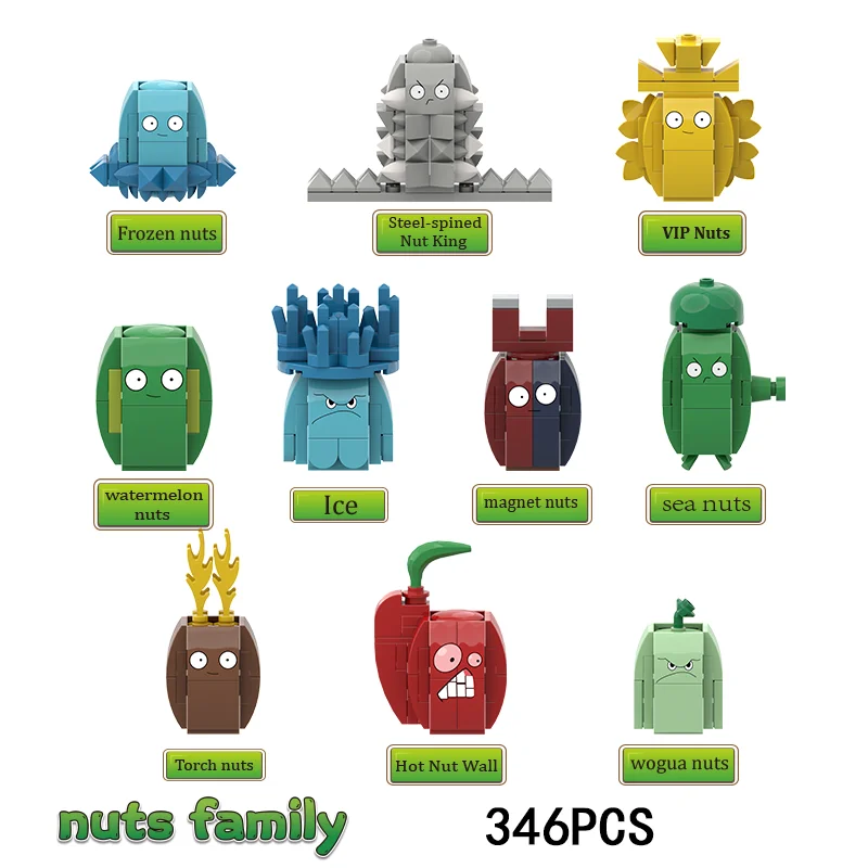 DIY niños plantas VS Zombies bloques de construcción magnéticos Peashooter girasol montar modelo de acción muñeca de juguete para niños