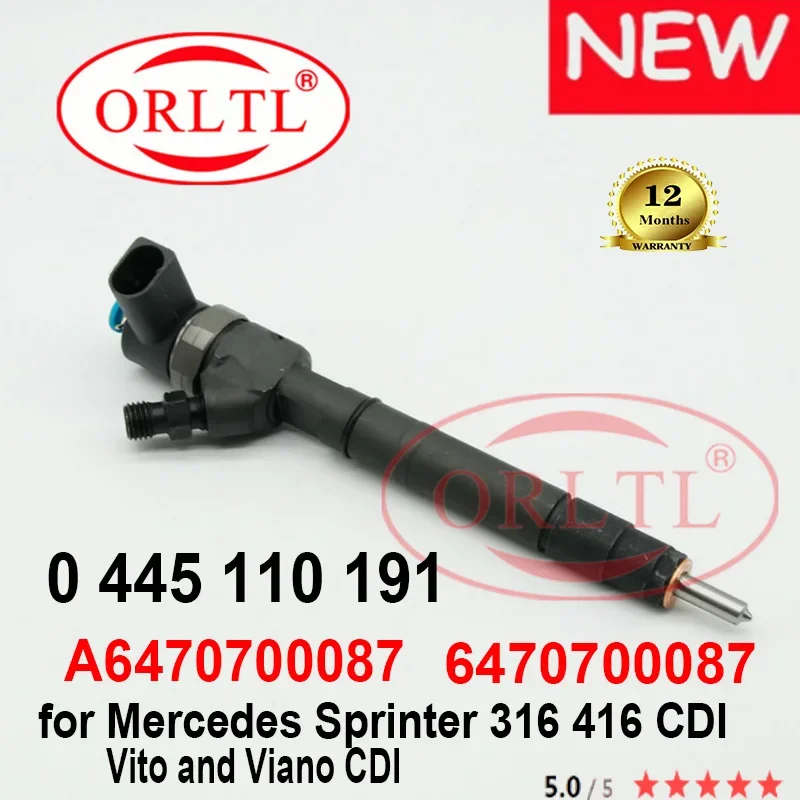 

NEW 0445110191 OE 6470700087 A6470700087 Diesel Fuel Injector Assy 0 445 110 191 0986435113 0986435114 For Mercedes Sprinter