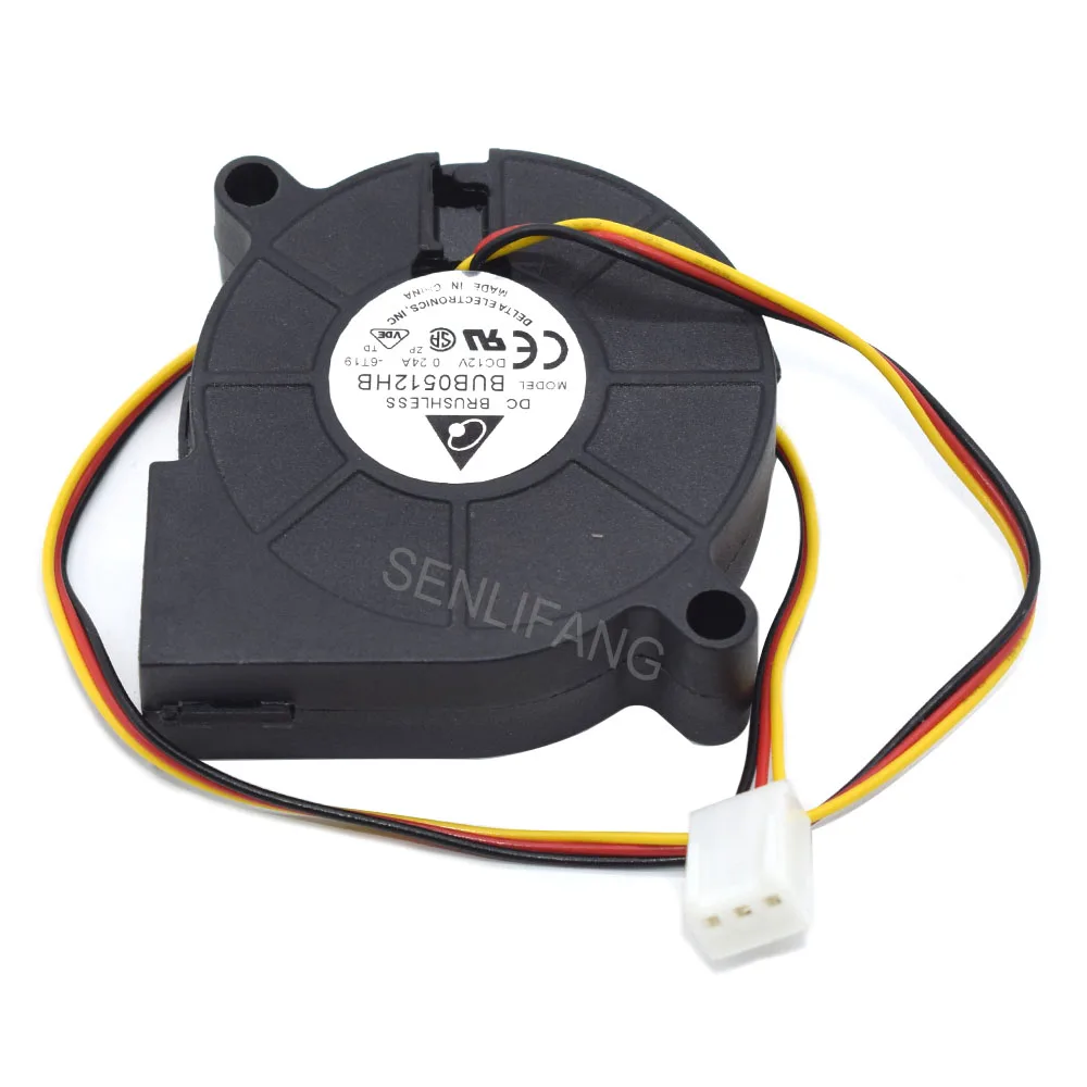 BUB0512HB New 5CM 5015 50*50*15MM Cooler For Delta Small Blower CPU Radiator Cooling Fan DC12V 0.24A 3Lines