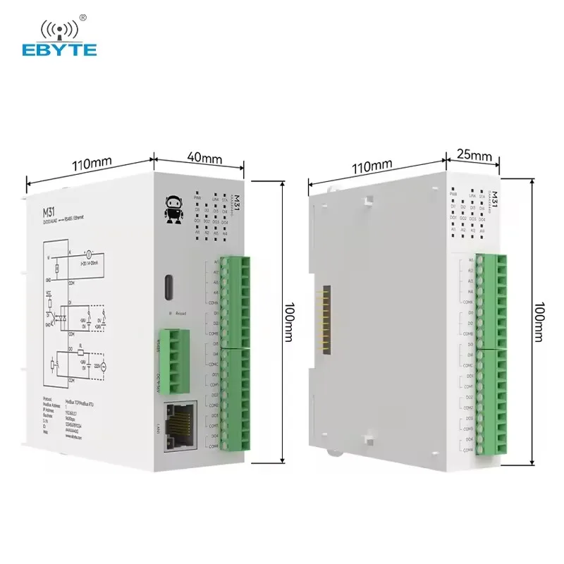 M31 Dp Distributed Remote IO Host Module Expansion Module RS485 RJ45 Modbus TCP and Modbus RTU Acquisition Control