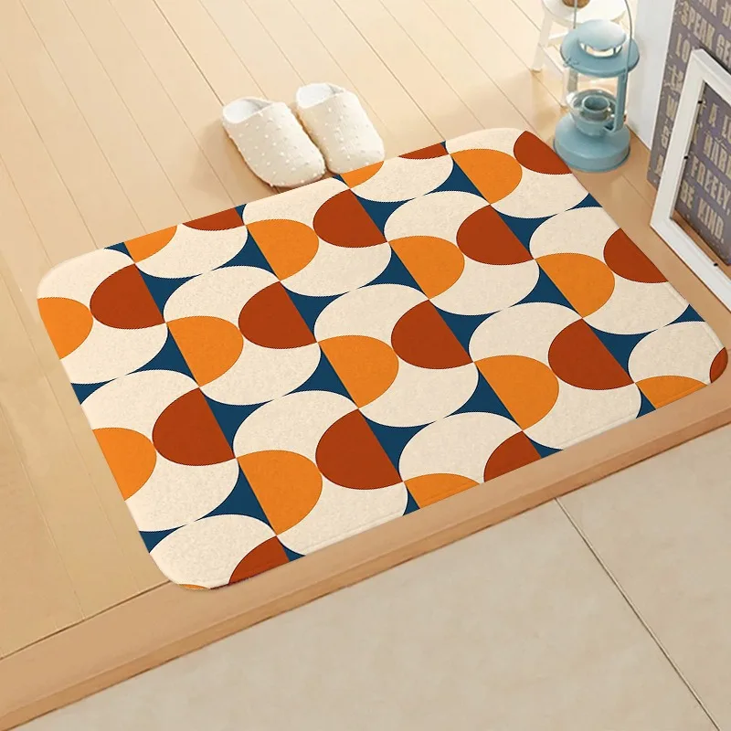 Modern simple geometric pattern floor mat home decoration bedroom living room entrance mat bathroom absorbent carpet