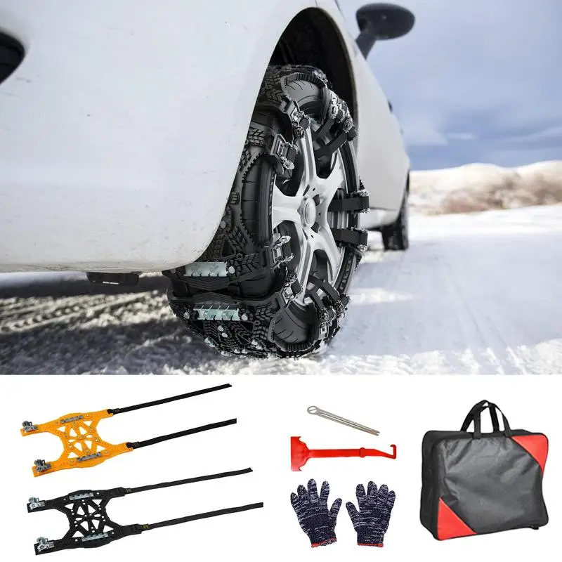 

6pcs Car Tires Chains Automotive Anti Slip Wheel Snow Chains Universal Vehicles Adjustable Emergency Tires Chains for Tire Dirt