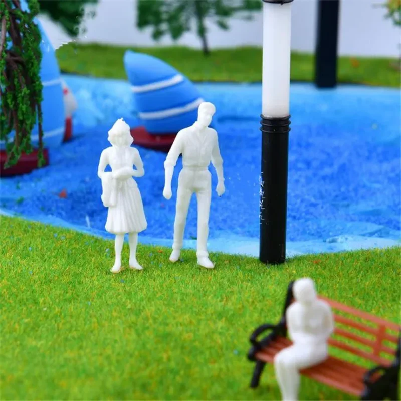 100PCS 도색되지 않은 건축 모델 피규어 사람들 세트 1/50 1/75 1/100 1/150 1/200 화이트 핫 세일