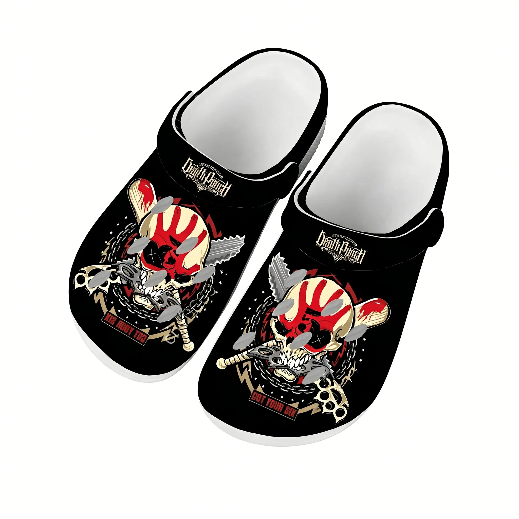 Five Finger Death Punch Sandals Mens Women Youth Boy Girl Water Shoes Home Clogs Custom Made Breathable Hole Slippers White
