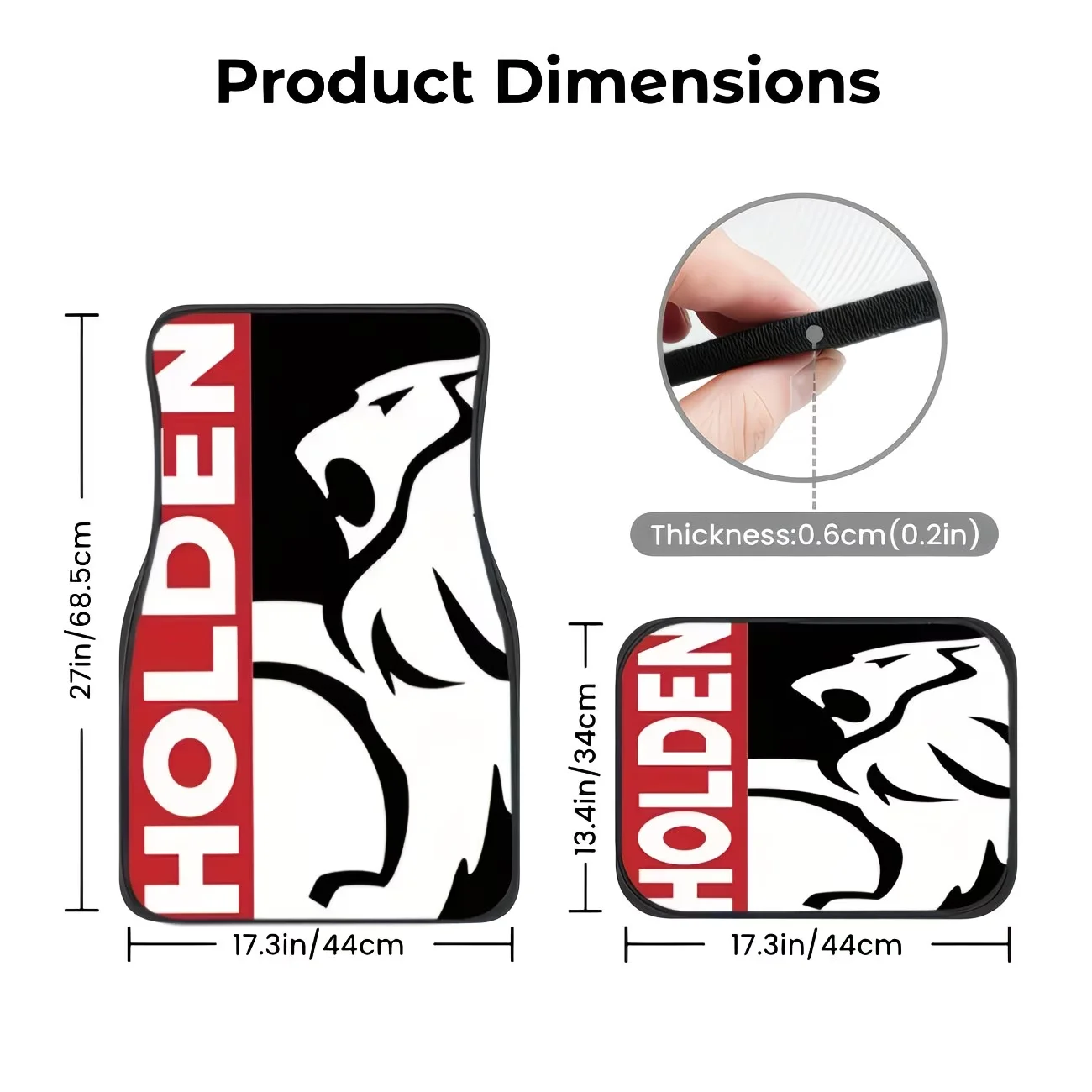 4-Piece Set of Holden Pattern Car Floor Mats, Care for Your Beloved Car, Choose These Mats and Start a Comfortable Life, Treat Your Feet with Care