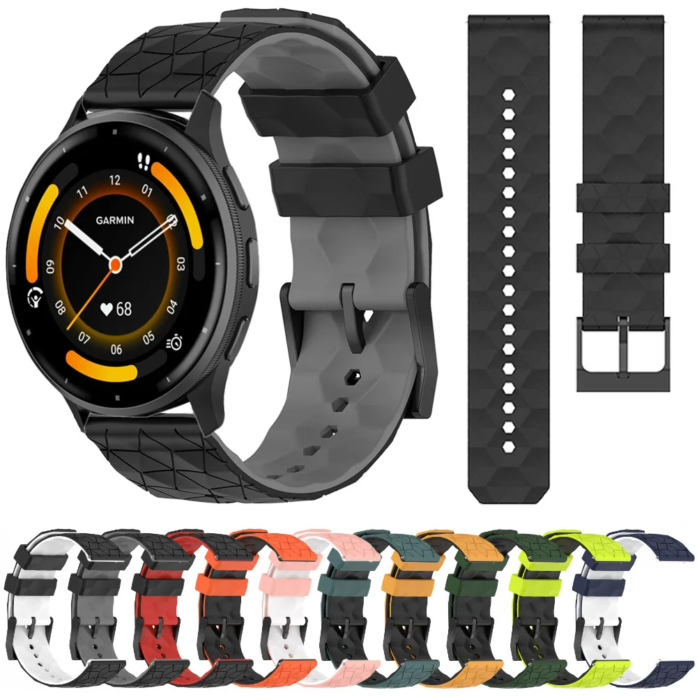 22mm 20mm Silicone Strap for Garmin Venu 3 2/Forerunner 965 955 265 255 Music 55 165 645 245 Watchband for Garmin Active 5 Strap