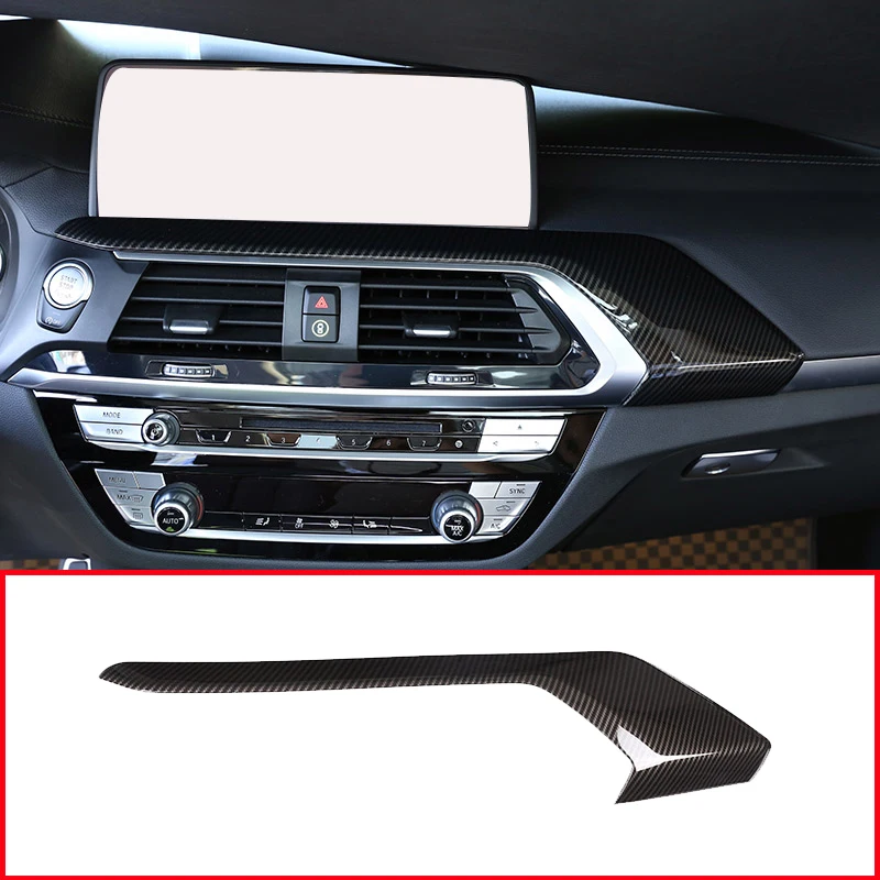 New-Carbon Fiber Car Center Console Dashboard Cover Trim Strip For BMW X3 G01 2018 2019 2020 2021