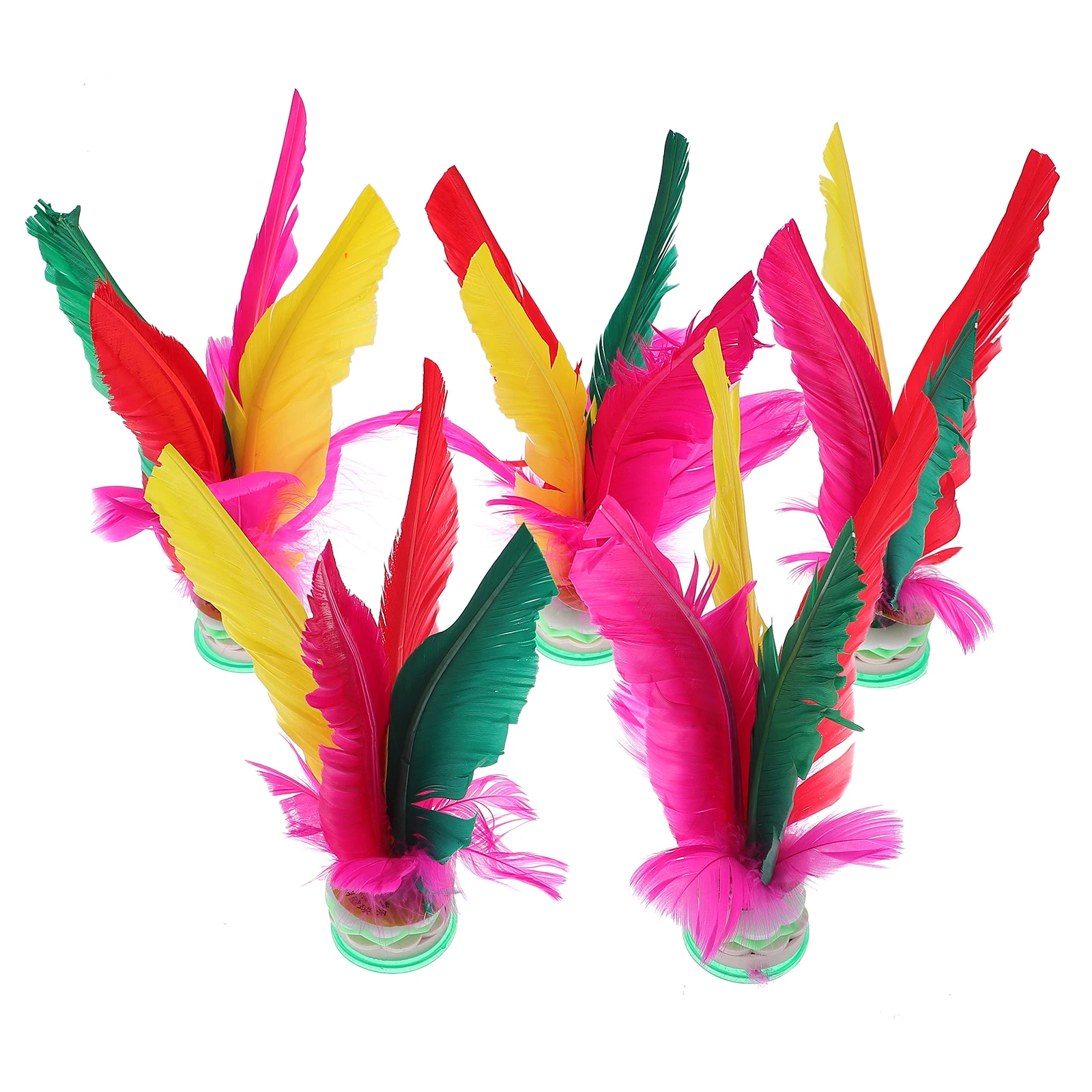 Volano colorido con Base Oxford gruesa, pluma ligera para patadas, ejercicio, suministros deportivos, volantes de pelo de ganso, 5 uds.