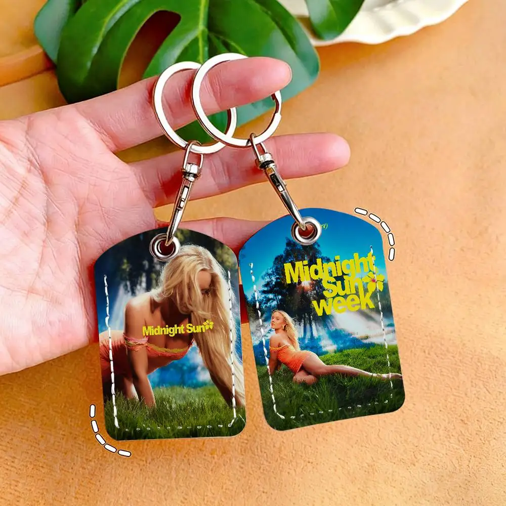 Singer Zara Larsson Midnight Sun Card Holder Keychain Key Ring Door Lock Access Protective Case For Security Gift