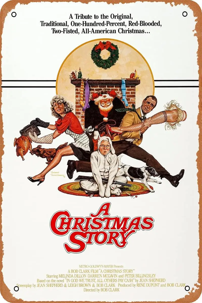 Póster de película de una historia de Navidad, cartel de Metal Retro, cartel de lata Vintage para cafetería, Bar, oficina, decoración de pared del hogar, regalo de 12X8 pulgadas