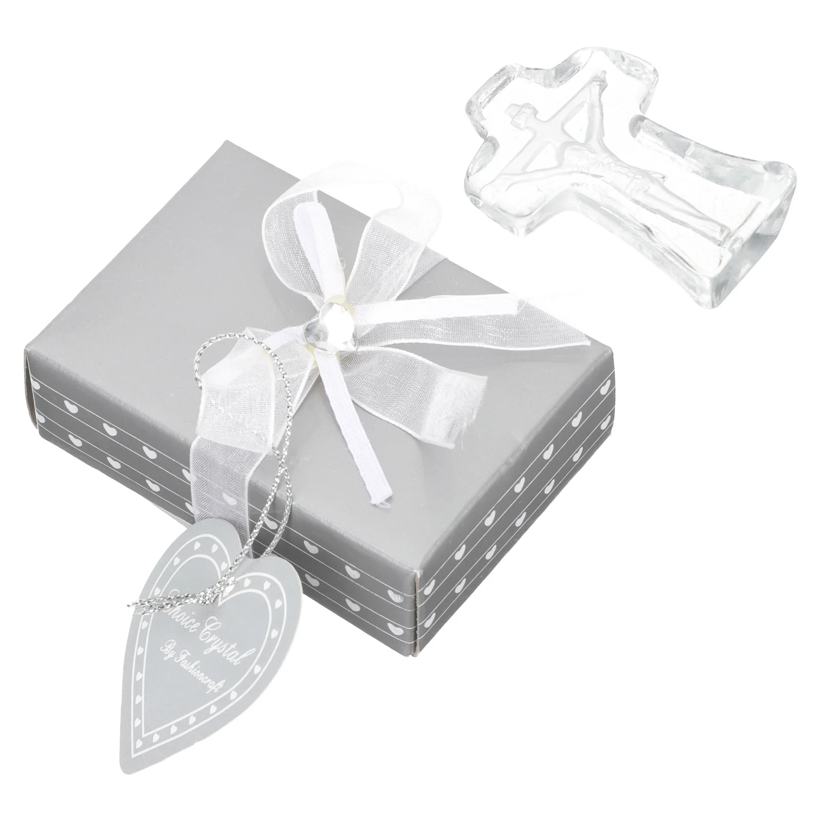 

2Sets Cross Shaped Crystal Decor Fine Workmanship Christian Home Office Decoration Chic Meaningful Religious Gift