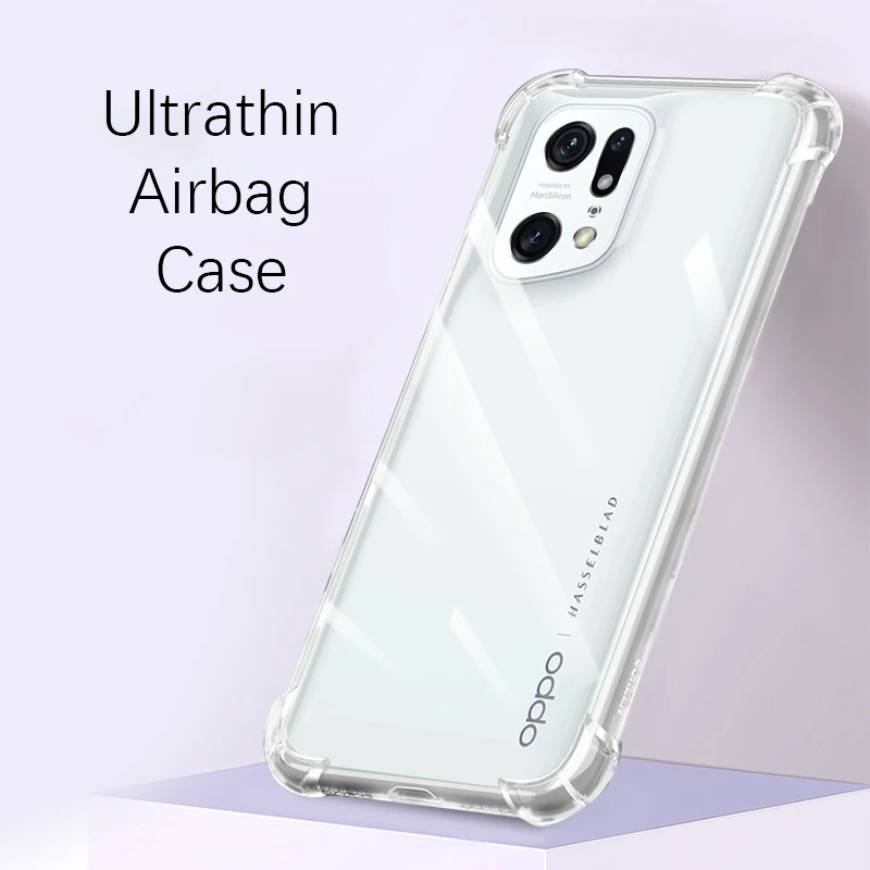 

Original Clear Airbag Phone Case for OPPO Find X5 Pro Lite OPPOFindX5Pro X5Lite 5G Soft Silicone Waterproof Transparent Cover