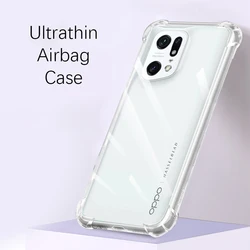 Original Clear Airbag Phone Case for OPPO Find X5 Pro Lite OPPOFindX5Pro X5Lite 5G Soft Silicone Waterproof Transparent Cover