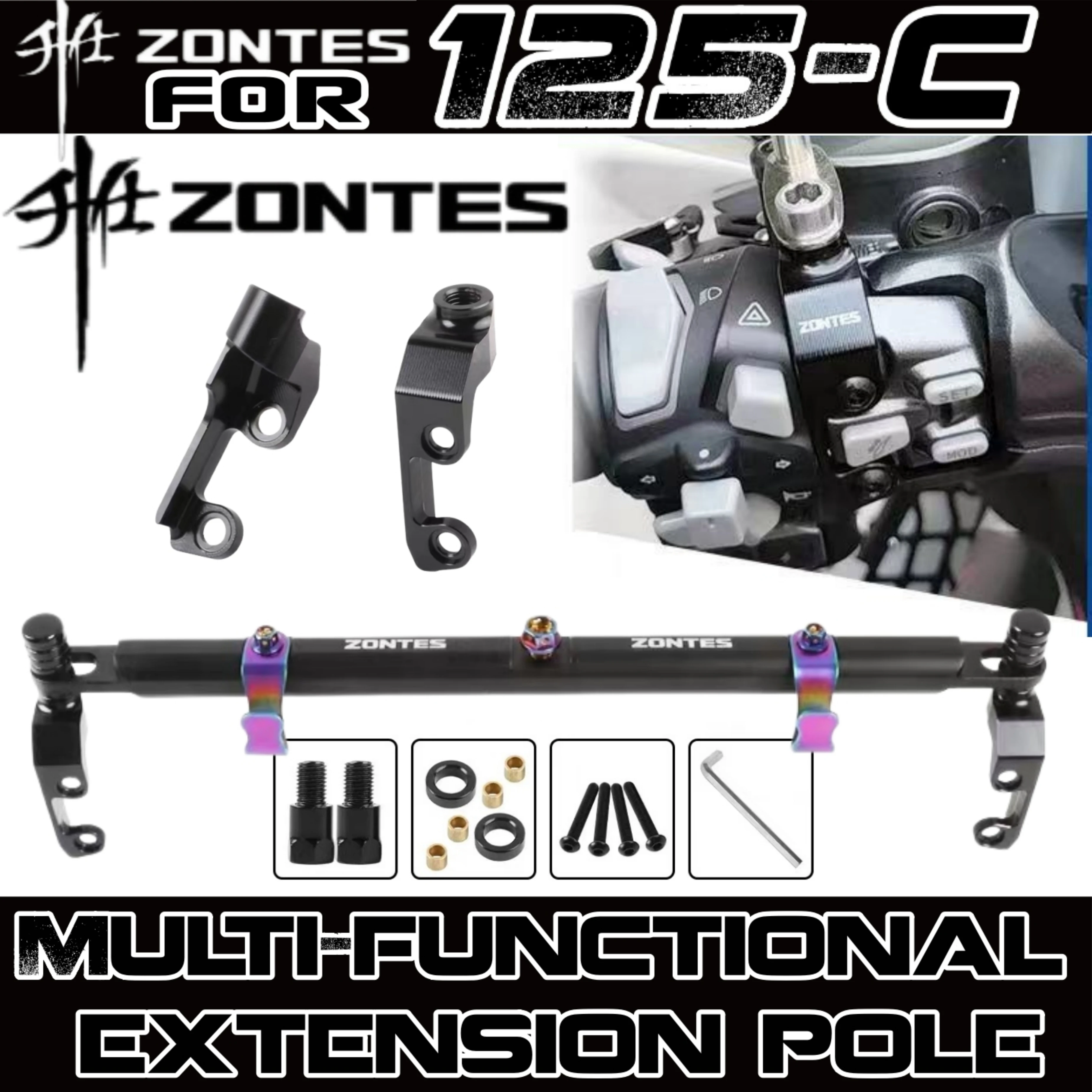 for-zontes-125c-125gk-修正された多機能携帯電話延長ロッドバランスバーブラケットアクセサリー