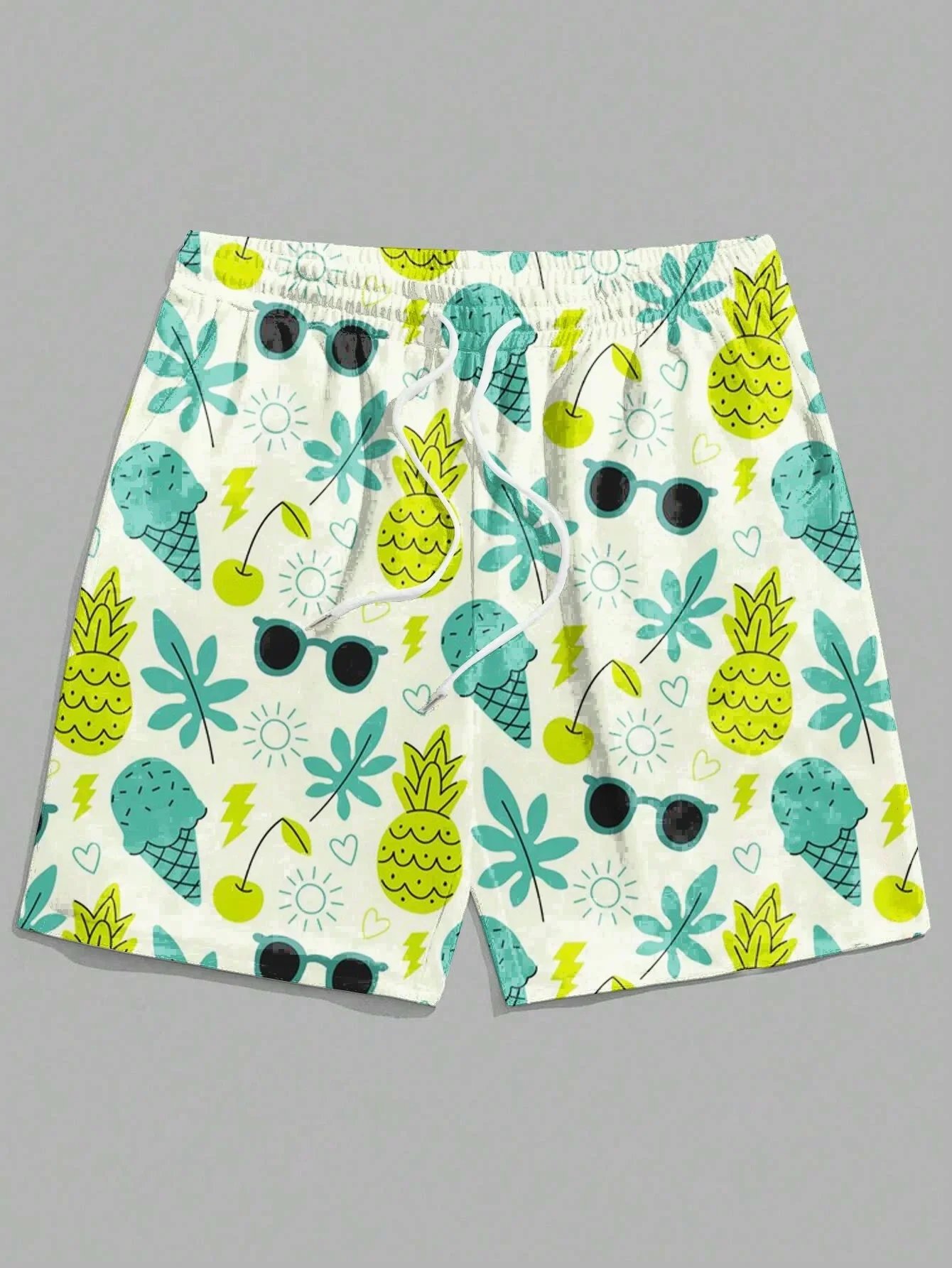 Hawaii Swimsuit - 3D Pineapple Print - Beach Casual Sport Fashion Breathable Universal Family Style - Shorts