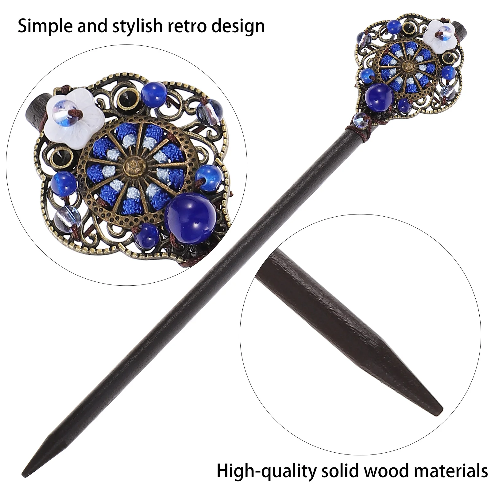 

Style Hairpin Wooden Retro Chinese Stick Fork For Women Elegant Hair Stick Chinese Hair Accessory