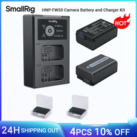 SmallRig NP-FW50 Camera Battery and Charger Kit with LCD Screen Displays Fast Charging for Sony A7R II/A7S II  /A6400/A7II -3818