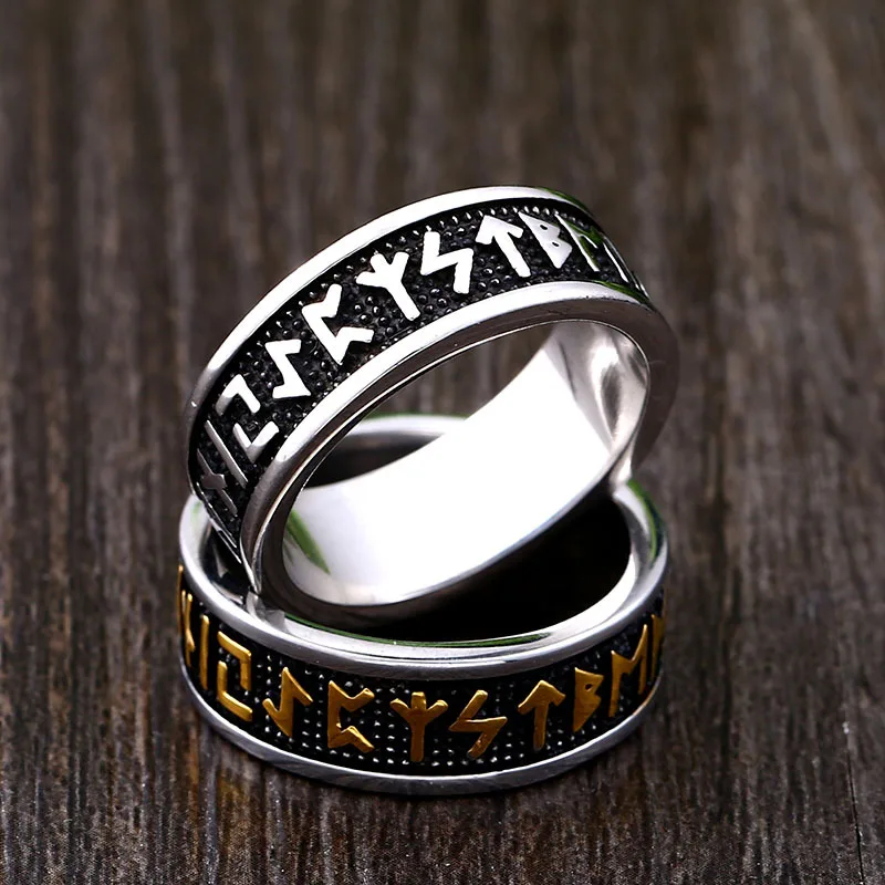 34 Retro Viking Roestvrij Staal Heren Ringen Punk Eenvoudig Amulet Voor Mannelijke Vriendjes Sieraden Creativiteit Cadeau
