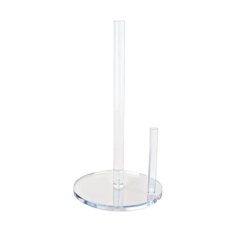 

A25F-Transparent Acrylic Paper Towel Holder Kitchen Roll Dispenser Countertop Roll Organizer With Base For Kitchen