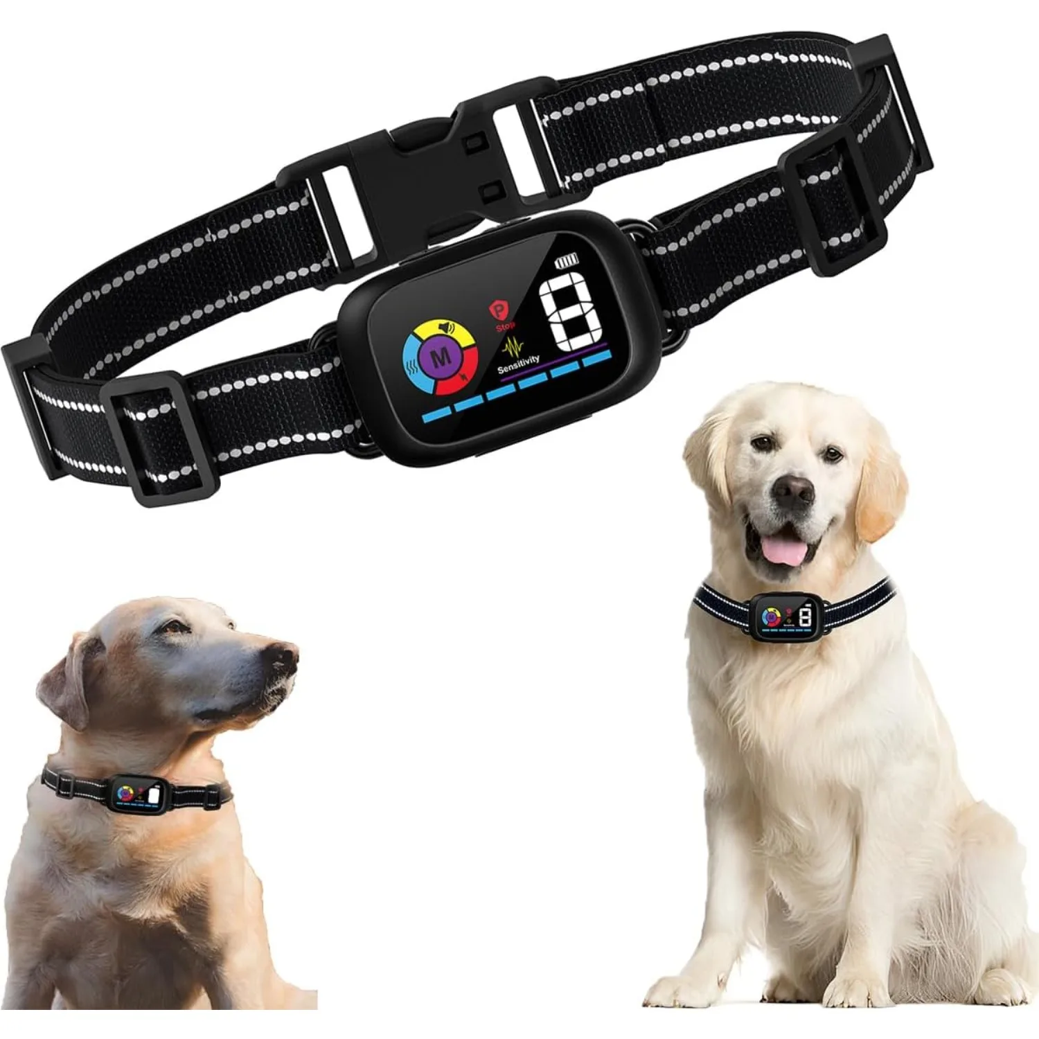 

Dog Training Collar Rechargeable Automatic Stop Barking Collar Smart Anti Barking Training Collars for Small Medium Large Dogs