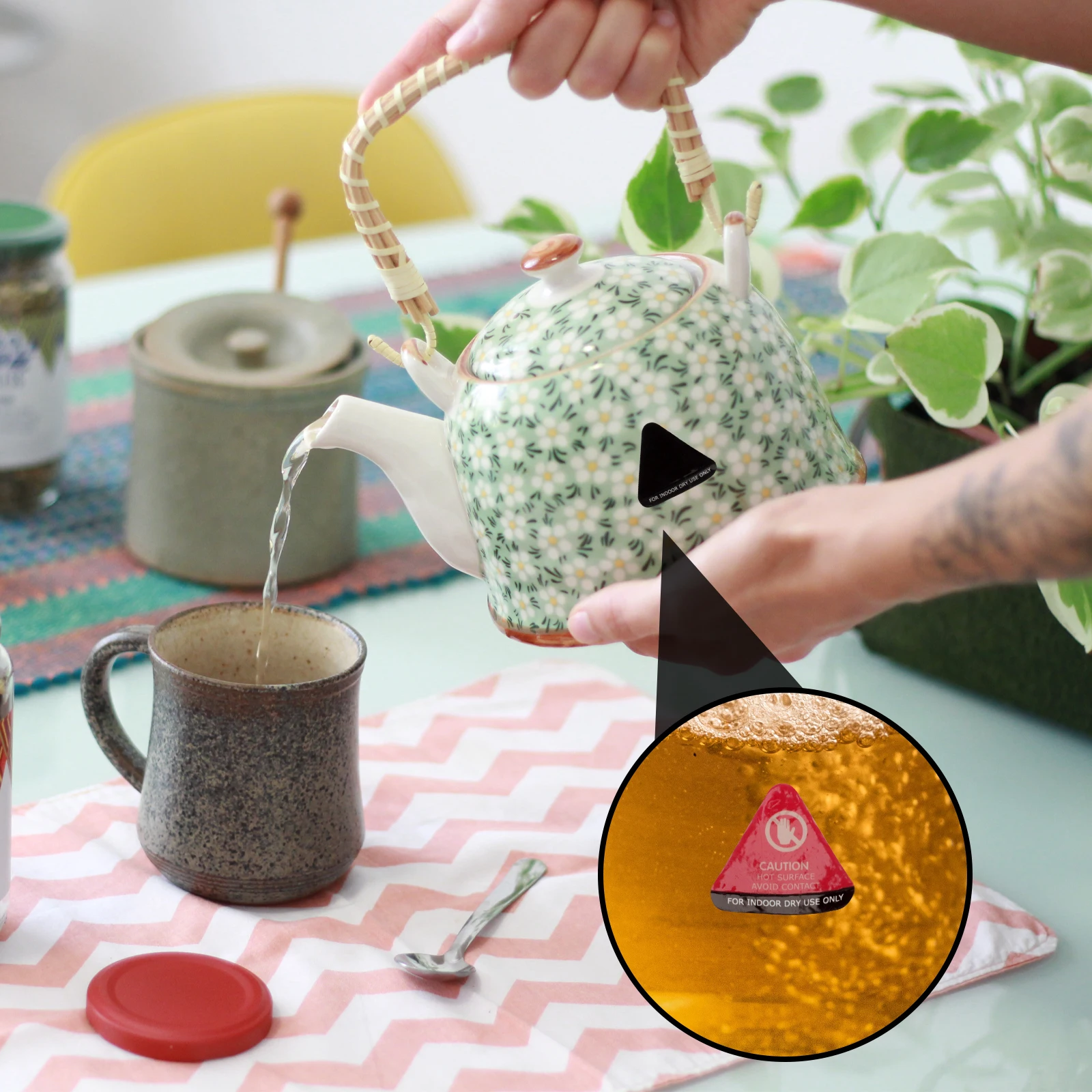 10 adesivi termocromatici sensibili alla temperatura, etichette di avvertimento ad alto calore per attrezzature industriali, attenzione, scottatura superficiale calda