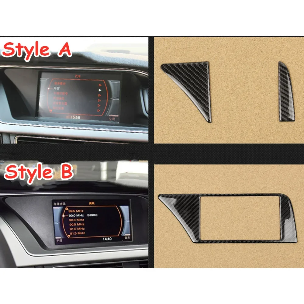 Real Carbon Fiber Car Accessory For Audi A4 B8 2009-2016 LHD Car Navigation GPS Stickers Trim Car Styling Moldings