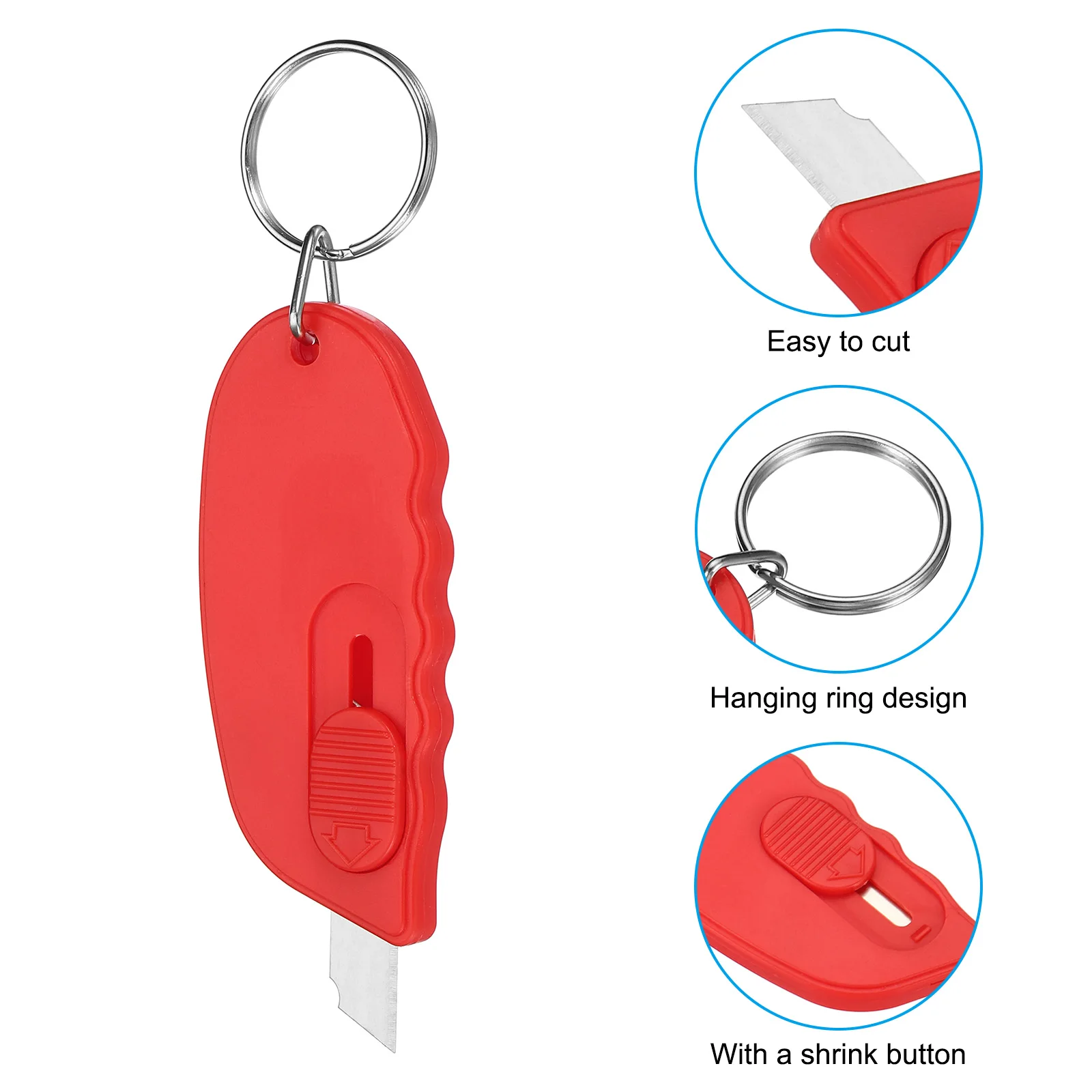 5Pcs 5 Colors Mini Portable Box Cutter Package Opener Small Utility Office Letter Opener for Box Envelope Open Paper Cutting DIY