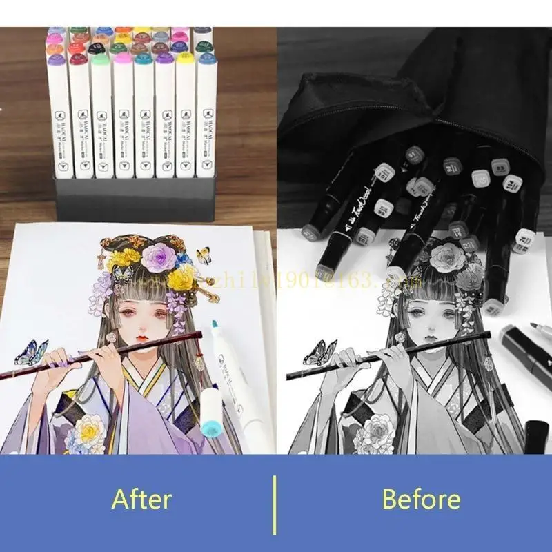 Pudełko na kolorowe markery 62KA, uchwyt na pędzle malarskie, na markery, stojak na markery, możliwość układania w stosy, na biurko.