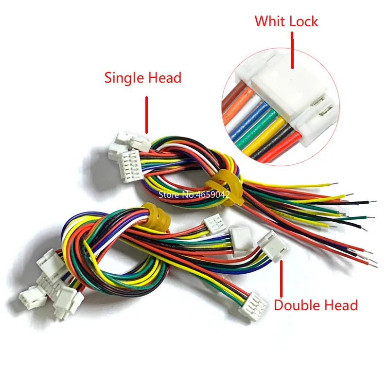 10PCS GH1.25 1.25mm Female Connector Terminal Cable 15cm 1.25 Connector witch lock 2p 3p 4p 5p 6p 7P 8P Single Double Head