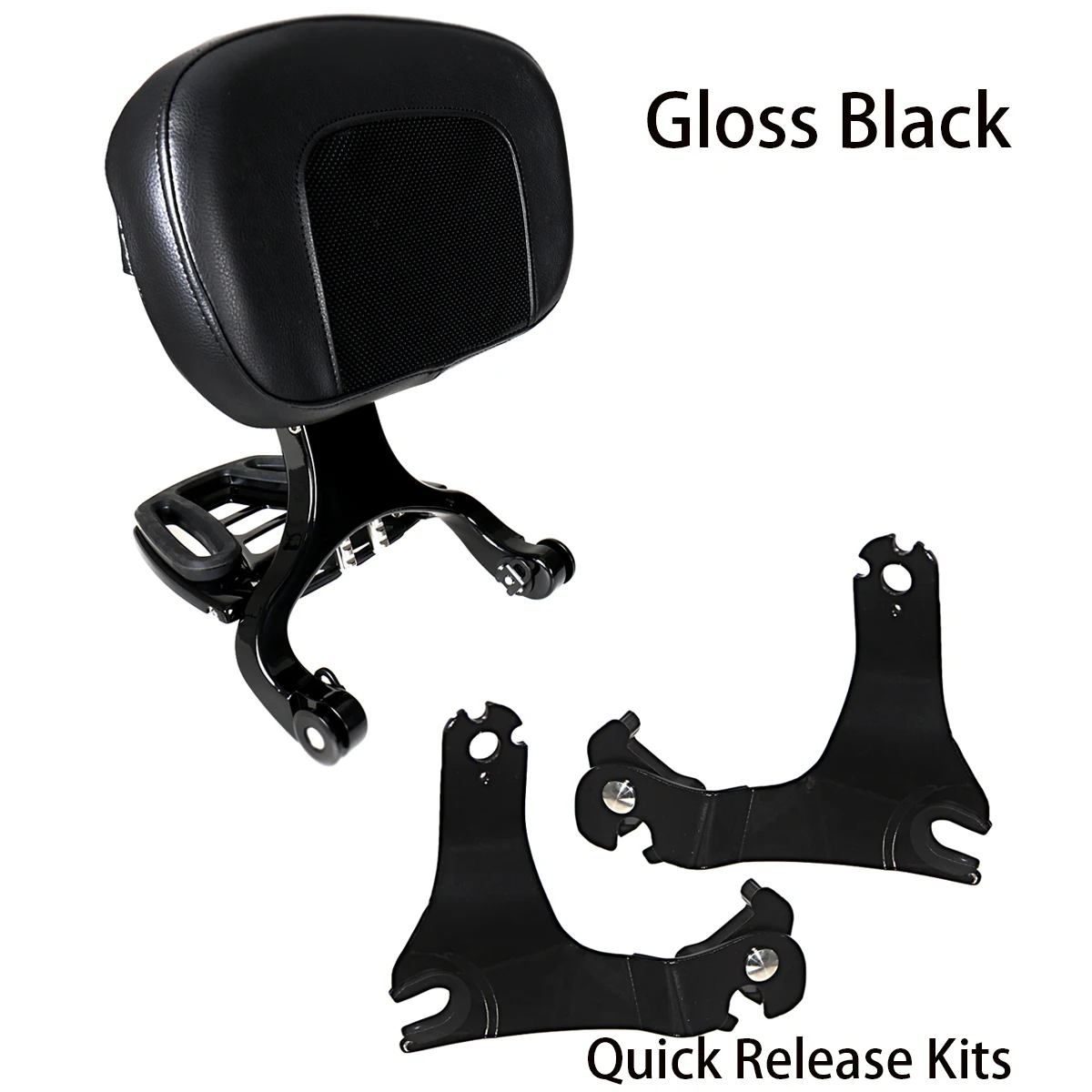 Motorcycle Black Quick Release Driver Passenger Backrest Kits For Harley Touring Street Glide FLHX Road King 2014-2024