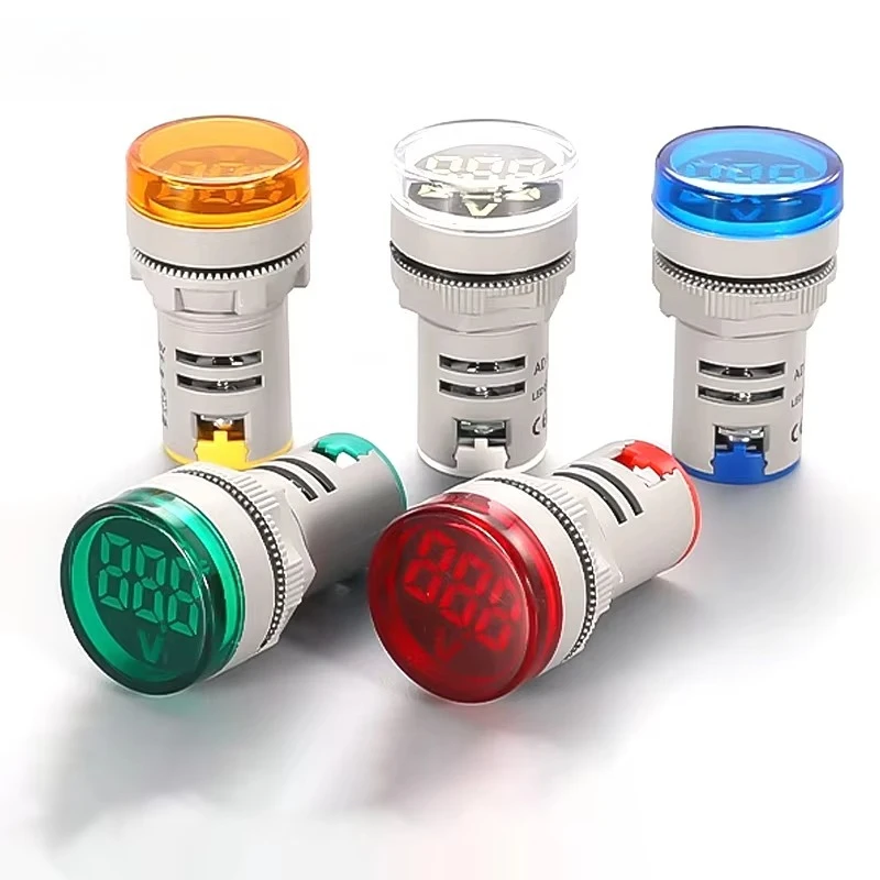 10pcs 22MM Round Mini Digital Voltmeter AC 20-500V Volt Voltage Tester Meter LED Digital Indicator Pilot Lamp Light Display