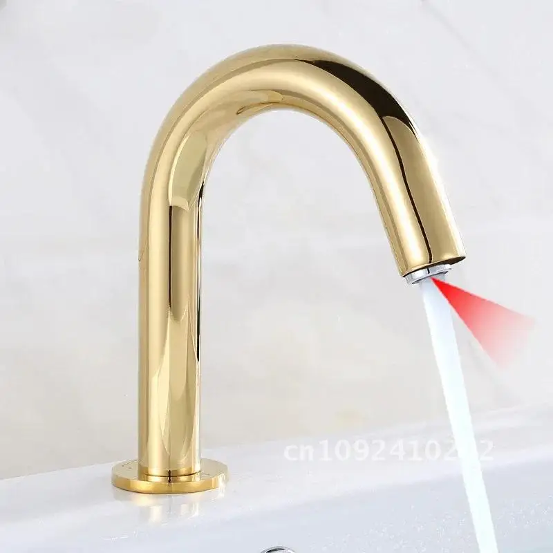 Automatic Touchless Faucet Bathroom Sink Infrared Motion Sensor Tap Steel Basin Gold Sense Smart Grifo Black Stainless Induction