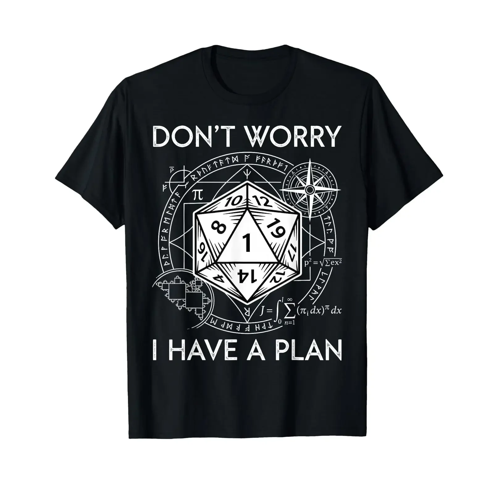 Don't Worry I Have a Plan Funny RPG Gamer D20 T Shirt vintage Washed Unisex Versatile Stylish Casual Top For Everyday Wear