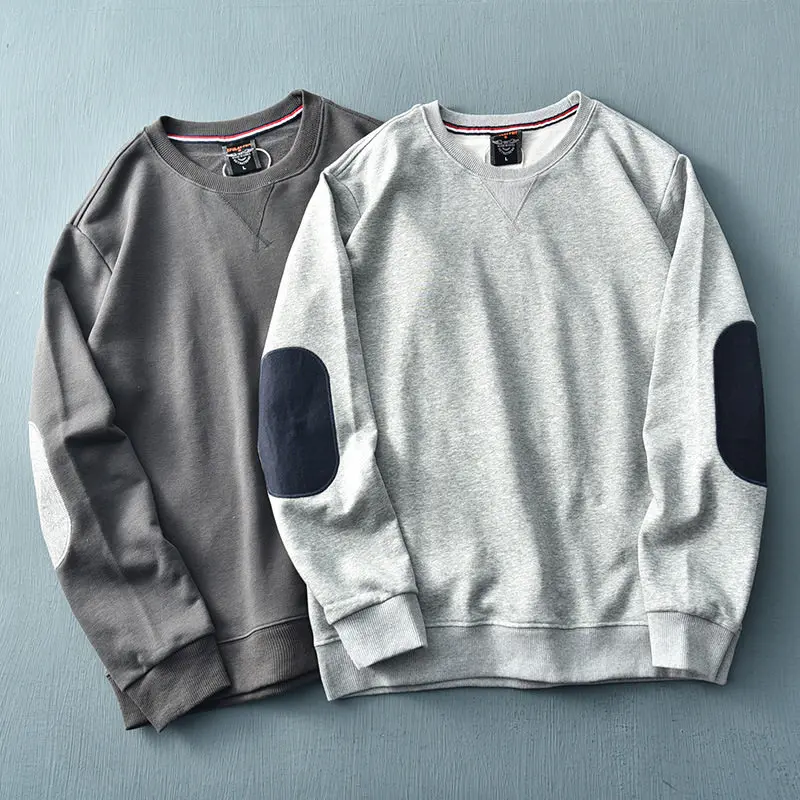 2026 Autumn New Basic Knitted Pullover Sweatshirts Men's Plus Size Soild Color High Quality Fashion Washed Casual Sportswear