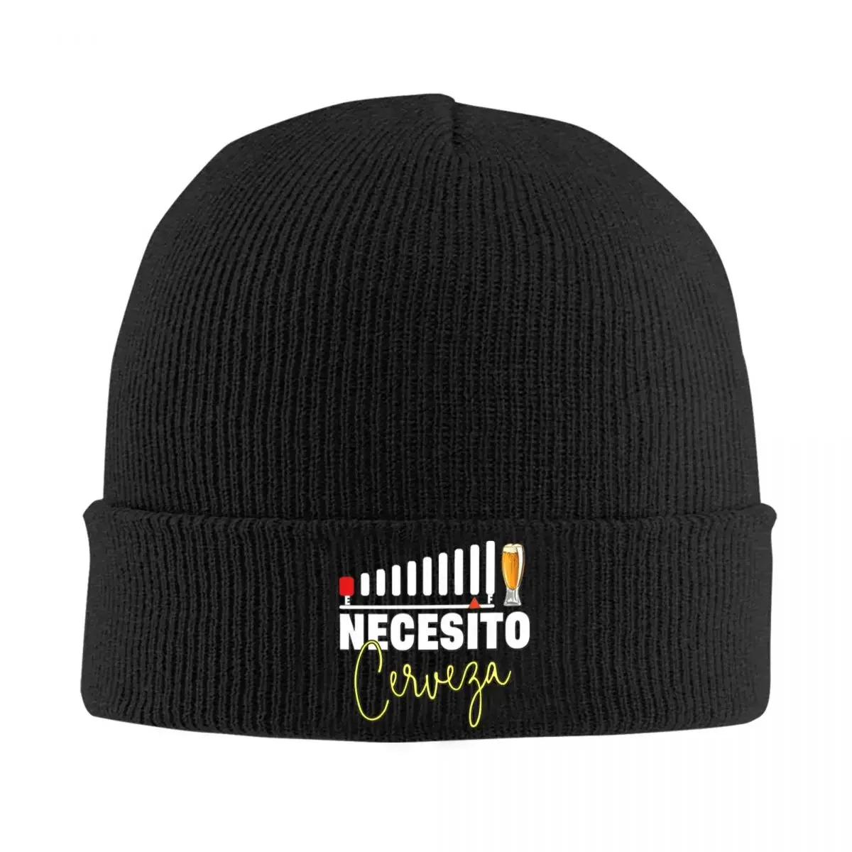 Necesito Cerveza Cool Knitted Hat for Women Men Skullies Beanies Winter Hats Acrylic Warm Cap