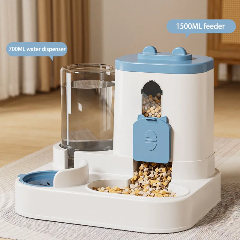 

Two-in-OnePet Home Feeding and Drinking Water Integrated Automatic Water Feeder Automatic Feeder Cat and Dog Water Food Pet Bowl