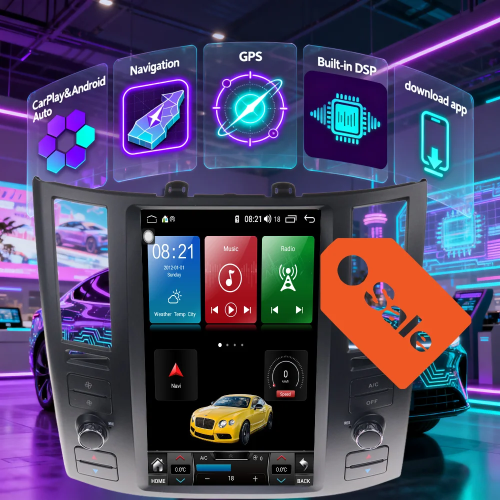 شاشة LCD 12.1 بوصة لسيارة إنفينيتي FX FX25 FX35 FX45 2003-2008 Carplay GPS Navig راديو السيارة الوسائط المتعددة مشغل ديفيدي ستيريو #2